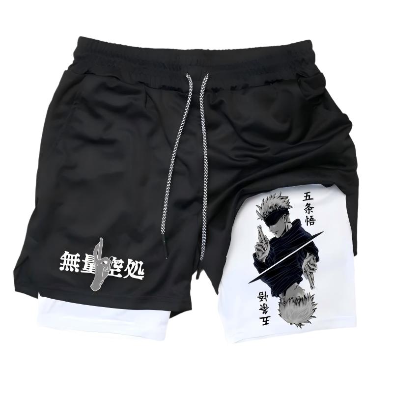 Anime-Style Sports Shorts for Men Two-Piece Double-Layer High-Quality Polyester Quick-Dry & Breathable 20 Versatile Styles Multi-Function Anime-Style Sports Shorts for Men Two-Piece Double-Layer High-Quality Polyester Quick-Dry & Breathable 20 Versatile Styles Multi-Function