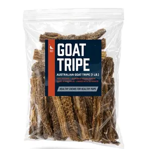 Goat Tripe Dog Chews (1lb. Value Pack) Strong Natural Scent - 100% Single Ingredient – Air-Dried for Gut Health & Sensitive Stomachs – High Value Training Treat – Picky Eater Approved