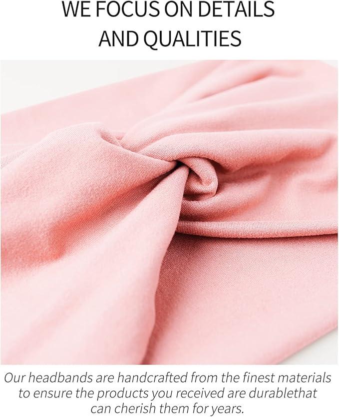 10PCSWide African Stretch Headbands in Assorted Colors for Women's Fashion Accessories 95% Polyester 5% Spandex Soft Breathable Turban Headbands for Home Work Sports 8.66inchX4.33inch