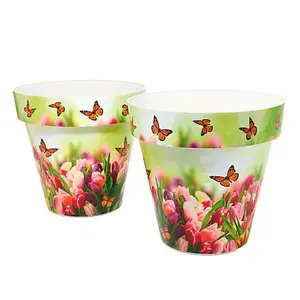 GreanBase Greanbase 15" Printed Planters - Set of 2