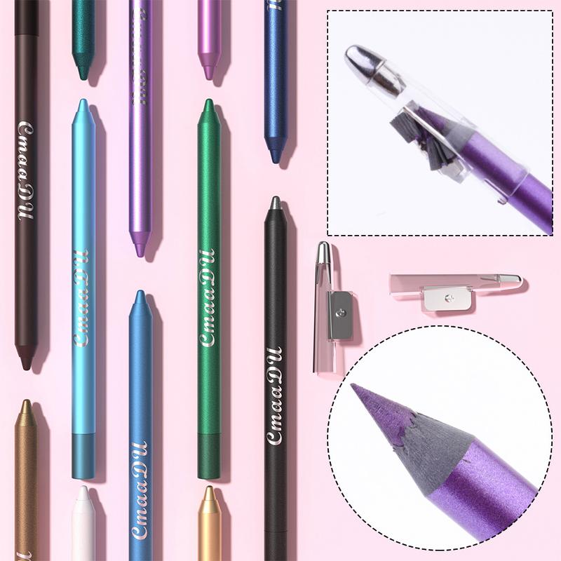 12 Colored Gel Glitter Eyeliner Pencils Set,Matte Liquid Eyeliner Set,Colorful Neon Eyeliner Pencil,Colored Eye Liners and Shadow Pencil,Waterproof Long Lasting Eye Liner,Christmas Makeup Gift Kit for Women,Halloween Makeup cream liner Lipliner Metallic