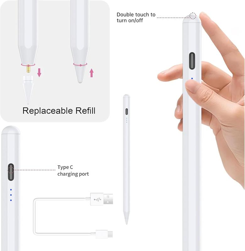 Universal Stylus Capacitive Touch Pen for iOS and Android - USB Rechargeable, Perfect for Tablet and Phone, Tablet Writing Tool