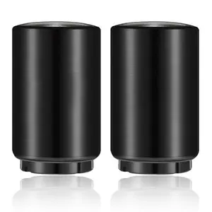 2pcs Magnetic Bottle Opener - Stainless Steel Push Pull Cap Catcher, Automatic Beer Opener for Easy Use to Bar,Parties, Picnic Camping,Metal Reflective Design, Lovely Bottle Finish