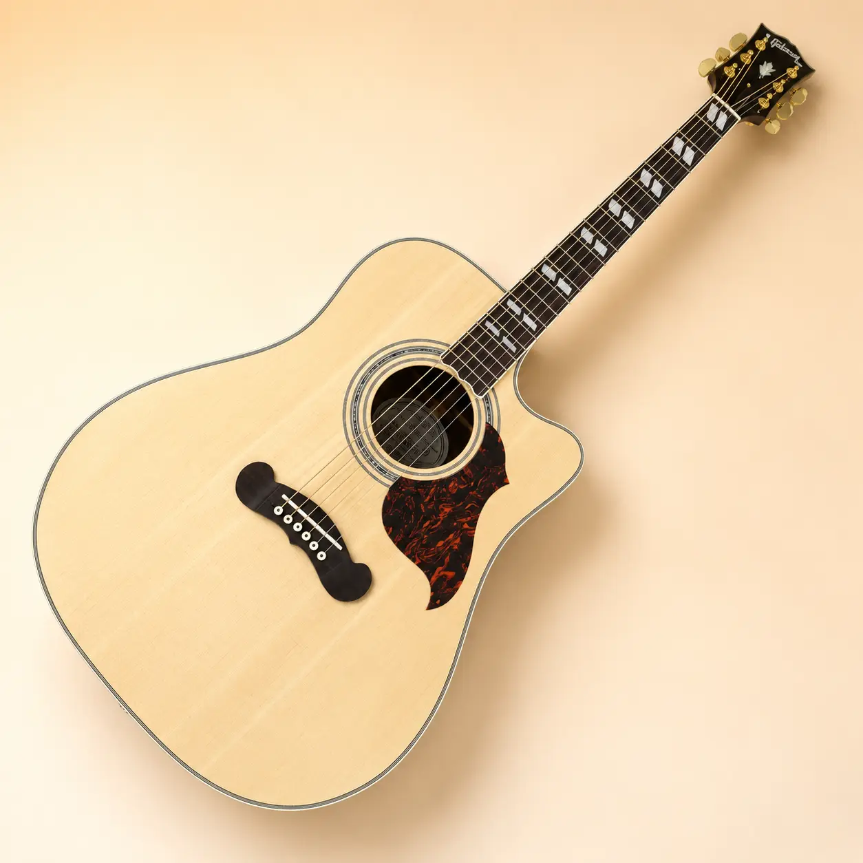 Chibson Acoustic Guitar for Musicians - Solid Spruce Top, Rosewood Fingerboard & Back Panel, Built-In Pickup, Natural Finish, Rich Resonant Sound, Warm Full-Bodied Tone, Durable for Live Performance & Recording