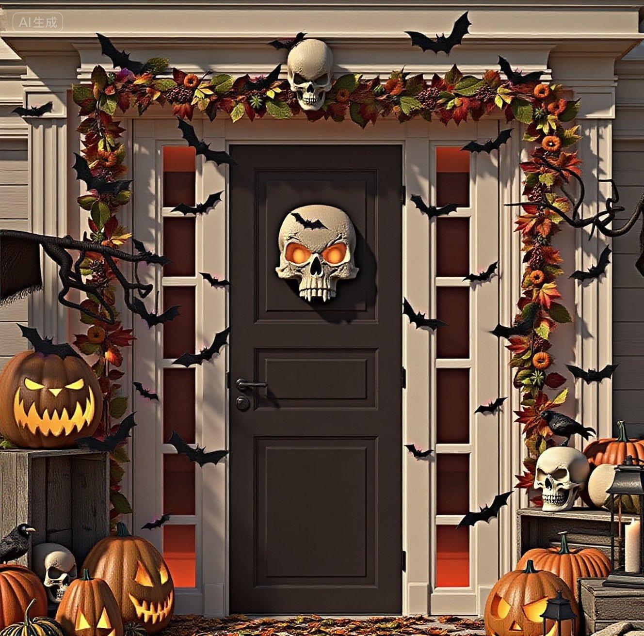 【BougeRV 3D Bat Design LED Decorations】12pcs/24pcs Set Spooky Ornaments for Home Party Festival Halloween Easy Install Wall Stickers Smooth Application - Decorative(Non-remote)