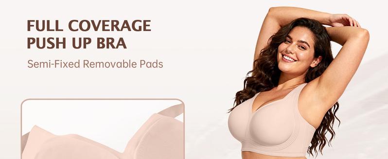 Women Jelly Bras Wirefree Full Coverage No Underwire Everyday Bras Comfortable Wireless Padded Tshirt Bra