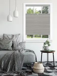 Achim CSTD33DG06 33 x 64 in. Top Down-Bottom Up Cordless Honeycomb Cellular Shade, Dove Grey