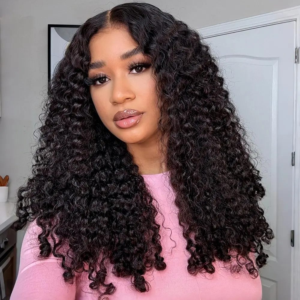 [Burmese Curl] Megalook Glueless 13X6 Lace Front Wig Put On Go Effortless Time-saving Wig With Elastic Drawstring Band Human Hair Wigs #Summervibes