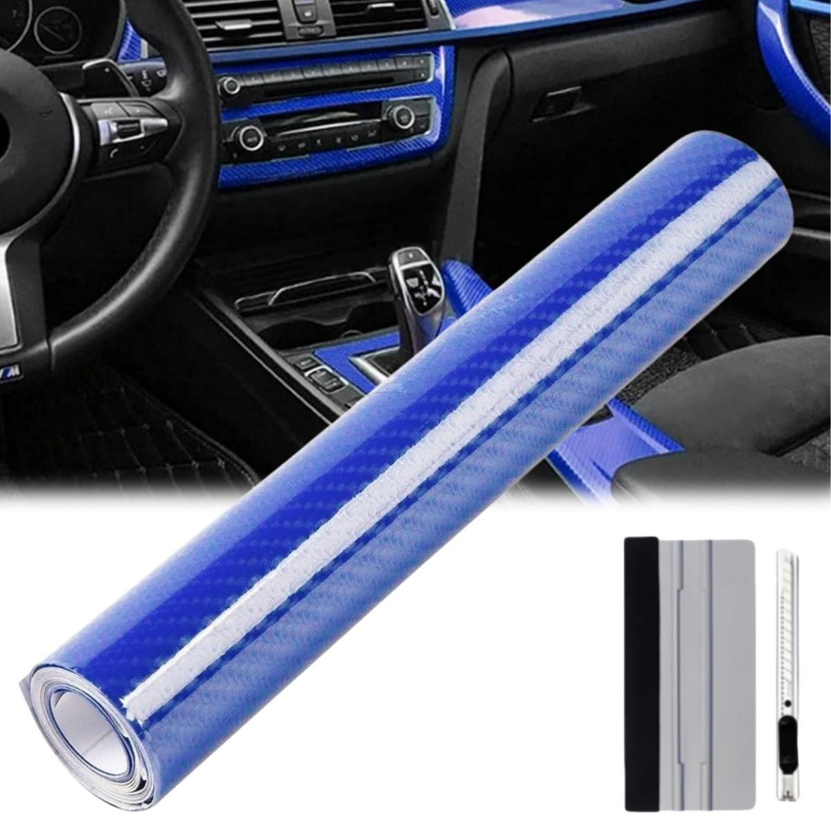 FONESO 7D Matte Carbon Fiber Vinyl Wrap Film, 60x8in Self-Adhesive Sticker with Installation Tool Kit, Bubble-Free Cars Accessories, Car Detailing Products, Universal Protector Decals for Vehicles, Truck