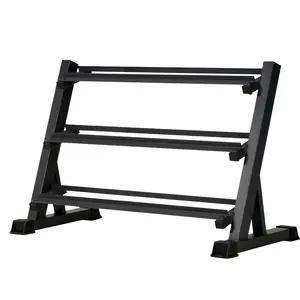 1100LB Capacity Adjustable 3-Tier Dumbbell Rack for Home Gyms 36-Inch Base Model Storage Stand Commercial-Grade Steel Robust Stable Construction