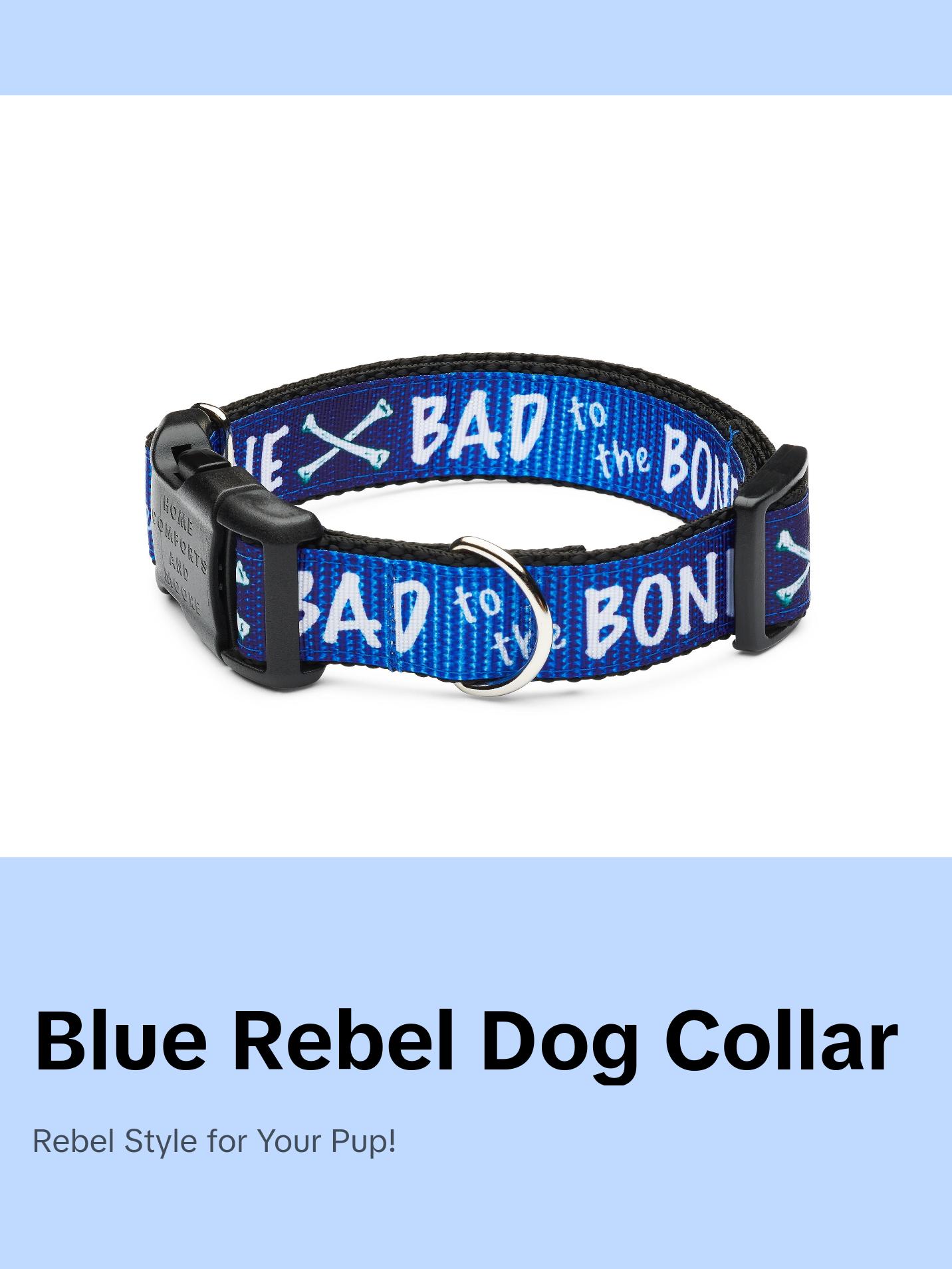 Blue Cross Bones Dog Collar
