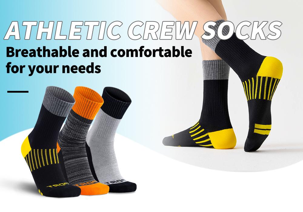 Men's Socks with Arch Support Ankle Compression Cotton Material Moisture Wicking Odorless Durable for Basketball Running All Season Universal Sport Gym Activewear Mens Shoe Size 6.5-14