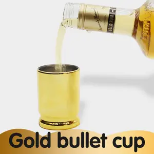 4pcs Golden Spirits Glasses - 3.38oz Reusable Electroplating plastic Cups for Bars, Clubs & Home - Perfect for Halloween & Christmas Decor, Drinkware, Pub, Restaurant