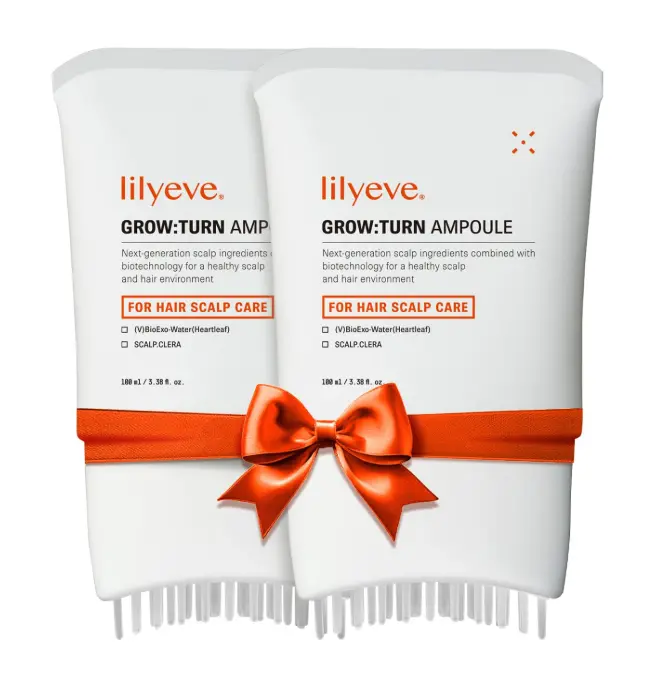 [LILYEVE] GROWTURN Hair Growth Serum 2-Pack with Built-In Brush | Exosome Scalp for Hair Thickening & Strengthening, Korean Hair Care | 3.38 fl. oz.