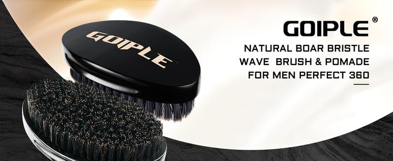 Wave Pomade Wave Styler Brush Great for Wolfing, Boar Bristle Beard & Wave Brush for Barbers & Daily Use Black Compact Design