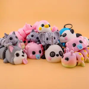 Flexible Animal Keychain, Critter Fidget Toy, Fun Gift