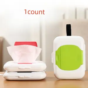 Portable Wipes Dispenser Box, 1 Count Wet Wipes Storage Box, Outdoor Travel Tissue Holder, Storage Box for Stroller and Crib