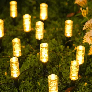 Solar Bubble Stick Ground Stake Lights Warm White / Colorful White / Transparent Bubble Light Outdoor Waterproof Garden Pathway Atmospheric Decorative String Lights