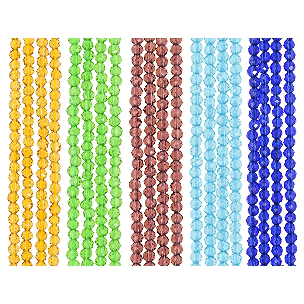 JTV Jewel Tone Glass 3mm Faceted Round Bead Strand, Set of 20 for DIY Beading, Jewelry Making & Crafting