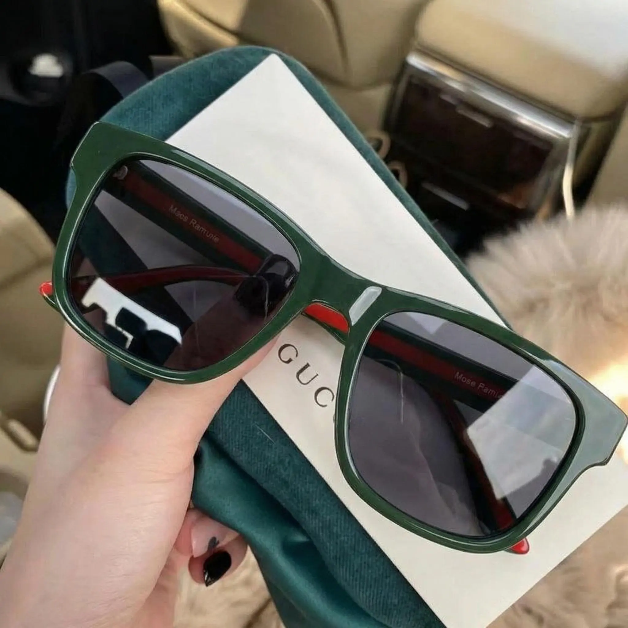 Polarized Vintage Square Wraparound Sunglasses with UV400 Protection Vintage Black Sport Sunglasses UV400 Protection | Wraparound  main image 2