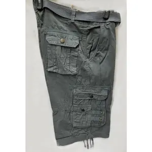 Men's Stylish 8 Pocket Navy Blue Cargo Shorts (w/Belt) (Not Actual Pic. The Color Is Navy Blue)