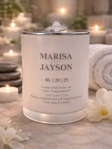 Custom Label Candle – Wedding Favors, Bridal Shower, Birthday Gifts, Personalized 12.5 oz Candle