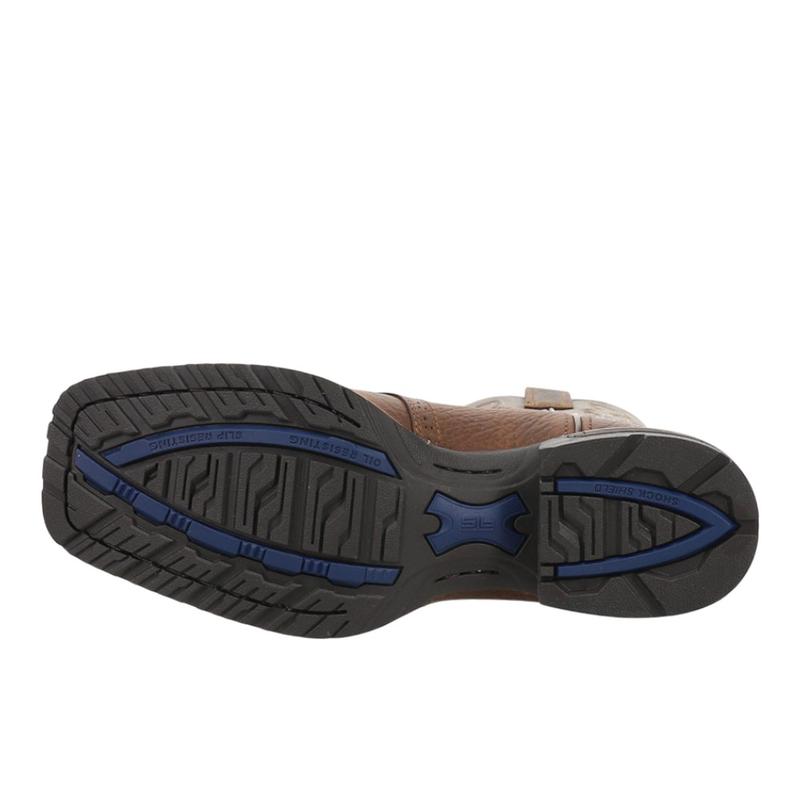 Ariat Mens Hybrid Ranchway Embroidered Square Toe Pull On  Casual Boots Mid Calf - Brown