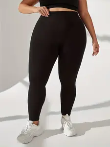 1pc Women's High Waist Joggers & Yoga Leggings - Solid Color Double-Pocket Pants, Medium-Stretch Non-Sheer Pants Suitable for,, Casual Wear, Spring/Summer Outdoor, Hand Washable, Plus-Size High-Waisted Yoga Trousers - Ultra-Soft Material