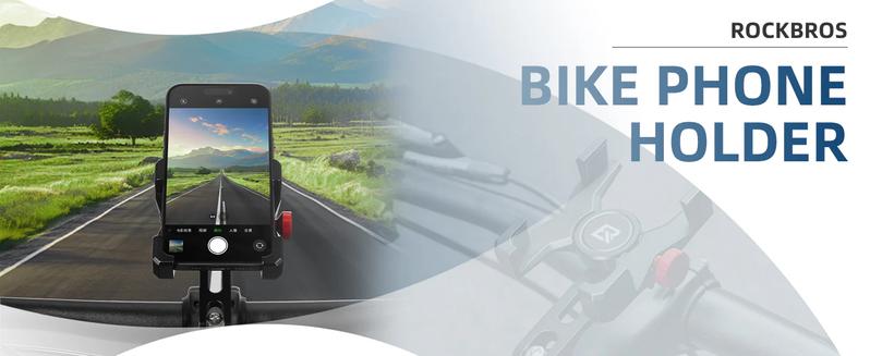 ROCKBROS Bike Phone Holder Aluminum Handlebar Mount for 4.7-7.1" Phones Durable Adjustable Mounting Solution