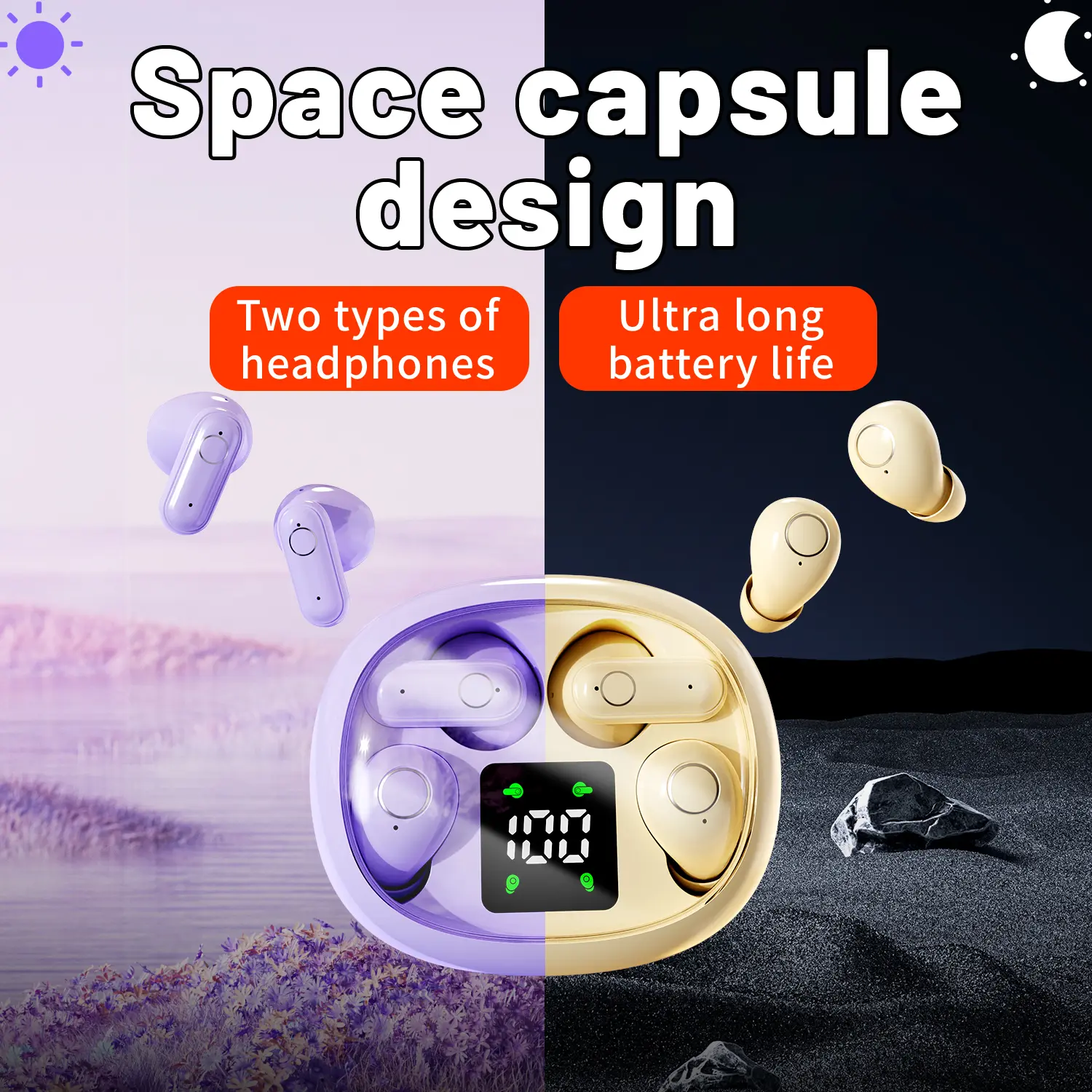 INSONIXN SK35 True Wireless Bluetooth Sports Earbuds (2 Pairs) - Electronic Headset, Waterproof, Dual Connect, Hi-Res Audio, ENC Active Noise Cancellation, LED Display, Battery-Powered, TikTok Shop Back to School 2026,back to school,back to school haul