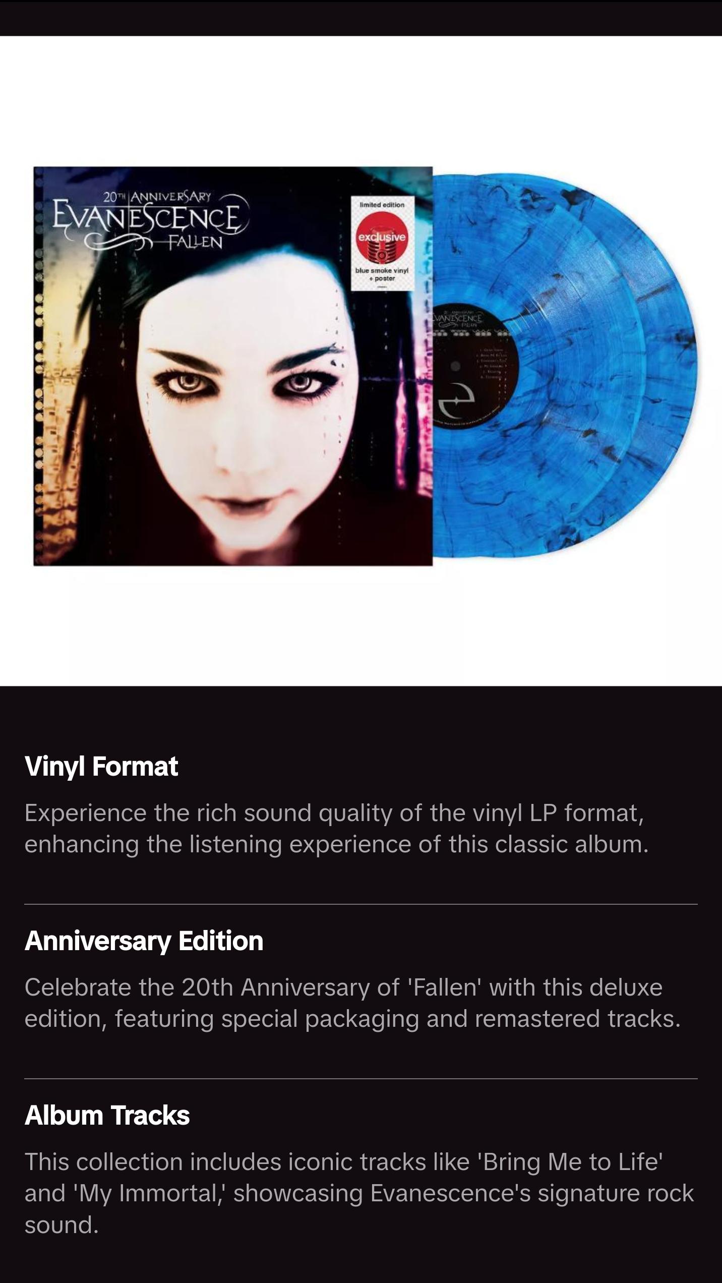 Evanescence - Fallen [20th Anniversary Deluxe Edition] - Vinyl 2LP