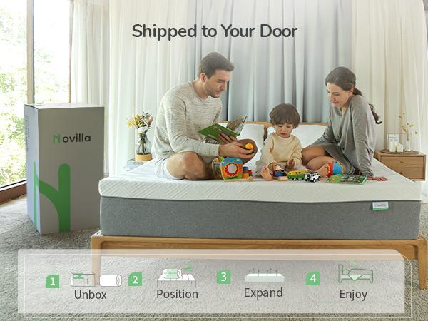 Gel Memory Foam Mattress&Fiberglass-Free - Medium Plush Feel with Motion Isolating, Bliss, King/Queen/Full/Twin, Egg Crate Design, 10/12 Inch ,Easy Maintenance Cooling Technology, queen size mattress,Holiday Haul