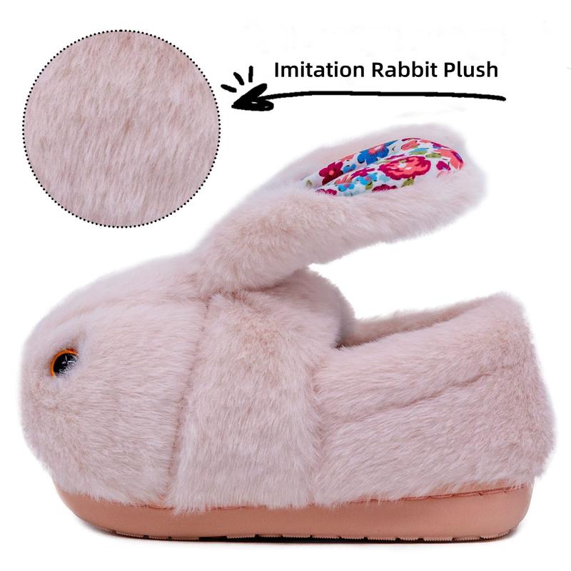 rosyclo Toddler & Kids Bunny Plush Slippers Adorable Fuzzy Design with Warm Lining Non-Slip Rubber Sole Cozy Indoor Winter Rabbit House Shoes for Girls & Boys Children