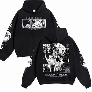 Sleep Token Unisex Hoodie For Autumn Winter Thick Warm Sleep Symbol Fan Style Retro Print Versatile For Ins Street Style Couples Outfits Top Choice For Boyfriend Gift Fabric Menswear Casual Fit ANSJ