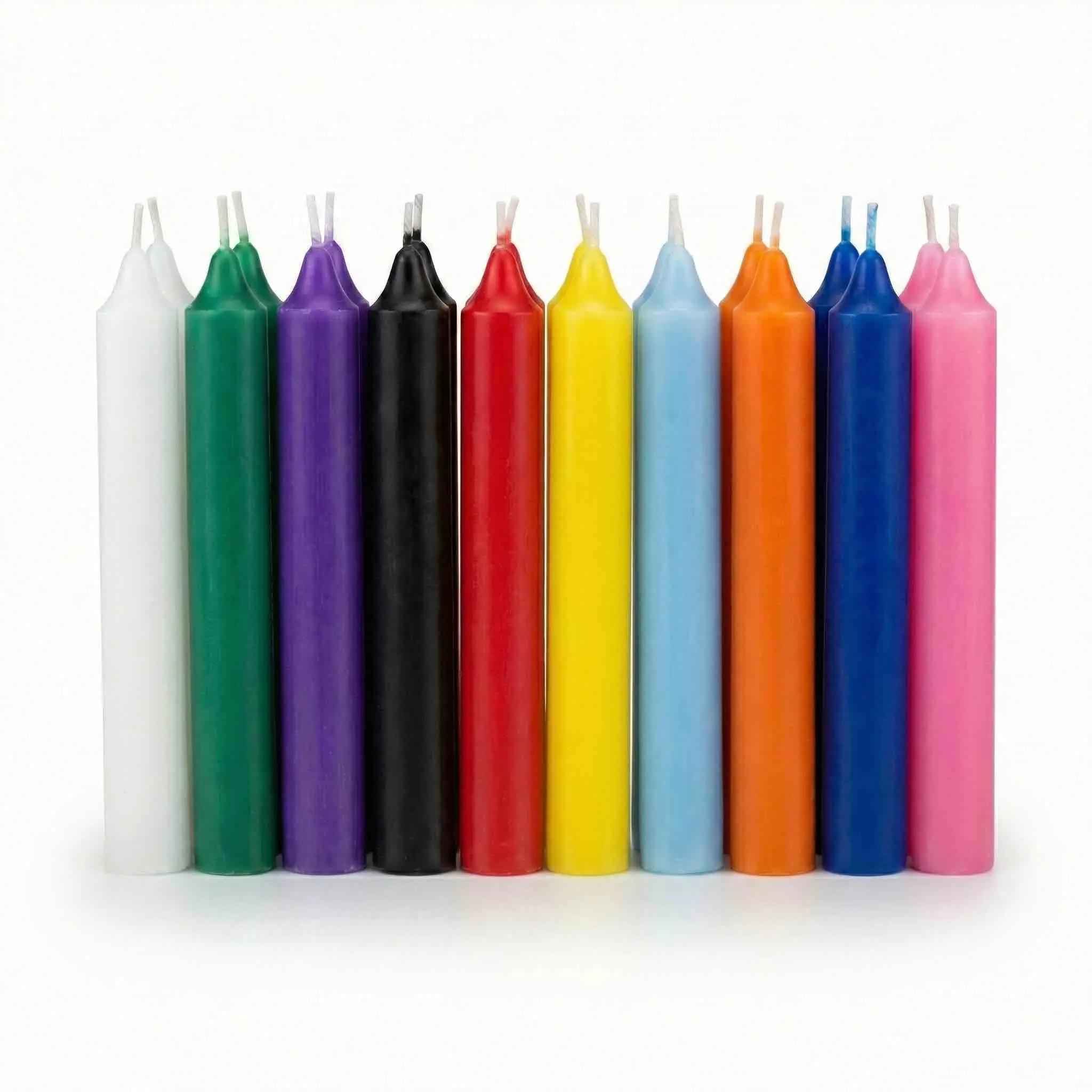 Assorted Chime Candles 20 Pack — 1/2 Inch Spell Candles for Ritual Work