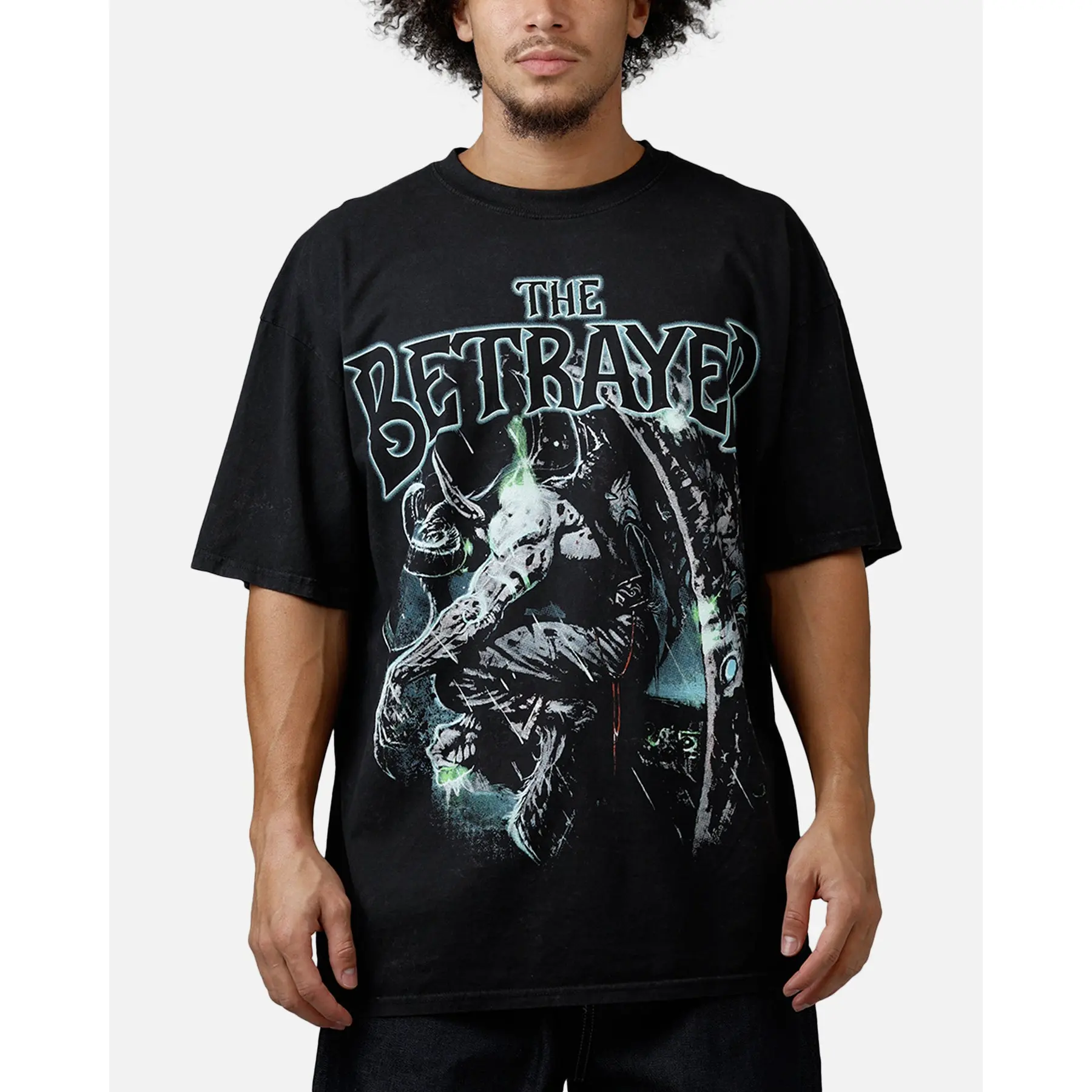 73Studio X Warcraft The Betrayer T-Shirt Black Acidwash