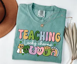 Comfort Colors Teaching Lucky Charms T-Shirt, Retro St Patricks Day Teacher Shirt, Lucky Charms Teacher Shirt, Saint Patrick's Day Gift for Teacher, Cute Teaching Shirt