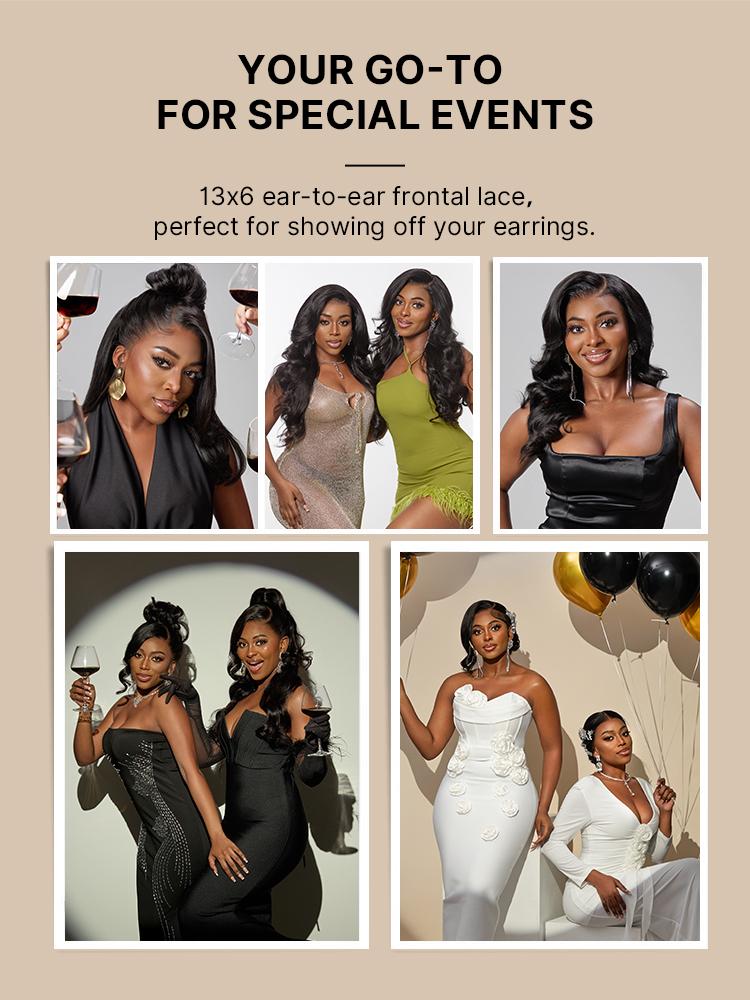 LUVME NatureMAX™ 200% Density Ombre Brown Loose Wave Glueless 13x6 HD Lace Front Wig Human Hair Pre-Cut Lace Flexi-Fit Drawstring Cap