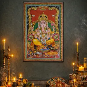 Ganesha Tapestry: Hindu God Wall Hanging, Vibrant Colors