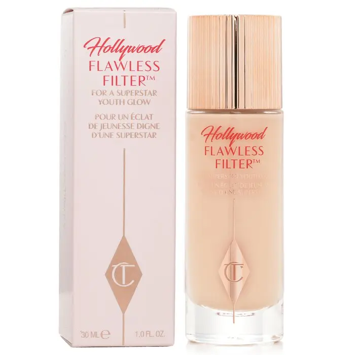 Charlotte Tilbury Hollywood Flawless Filter Cosmetic - #2 Fair, Airbrush Finish, Oil-Balanced, Brightening, Glossy Complexion Enhancer, Foundation, Makeup