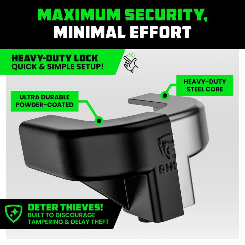 Rhino USA Trailer Hitch Coupler Lock Kit (Choose 2" or 2-5/16" Trailer) Heavy Duty Anti Theft Trailer Coupler Locks for RV, Camper, Trailer, Boat, Caravan - Reinforced Solid Steel Tow Lock for Trailer Tongue