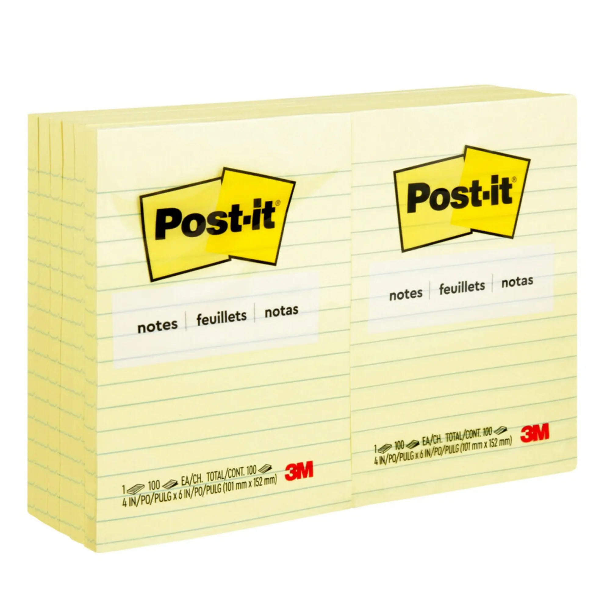 Post-it® Notes, 4 x 6 in, 12 Lined Sticky Note Pads, 100 Sheets/Pad, School Supplies and Office Products, The Iconic Can