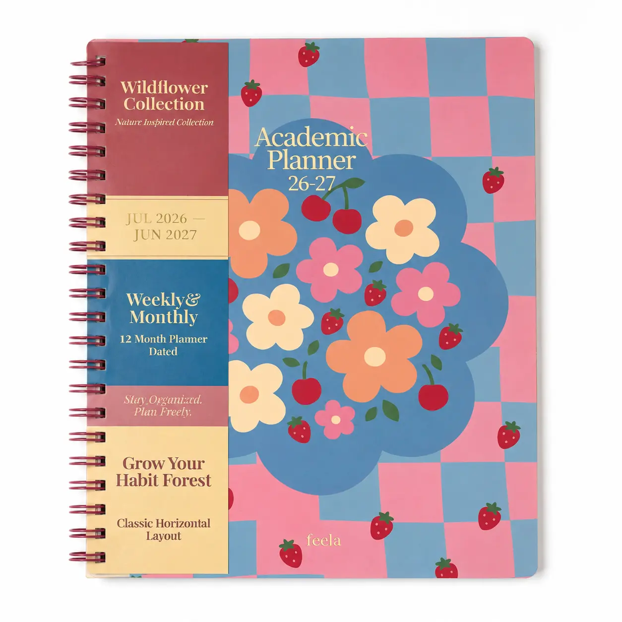 Shuttle Art Academic Year Planner, July 2026- June 2027, Growth Tree Design For School year, Student Teacher Planner, Monthly & Weekly Calendar Agenda with Tabs, Durable Acrylic Cover, 6.2" x 8.3", A5, Flower,back to school,back to school haul