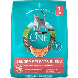 Purina ONE Natural Dry Cat Food, Tender Selects Blend With Real Salmon - 7 lb. Bag