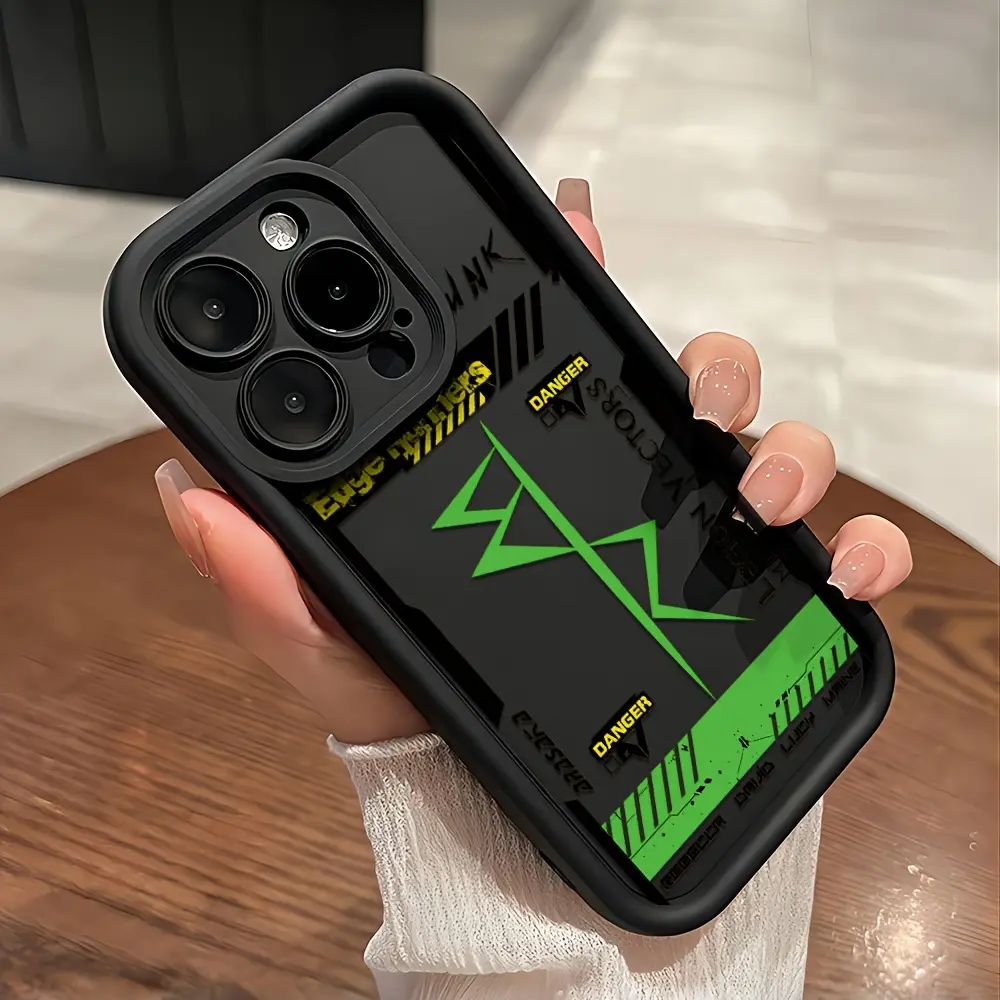 Framed Cyberpunk Pattern Smartphone Case - Shockproof Soft TPU Back Cover Casing for iPhone 17/16/15/14/13/12/11 Pro Max Plus, Air, Mini, SE, XS Max - Personalized Cellphone Protection, Ideal Gift Accessory