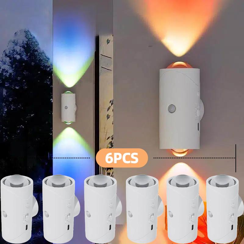 Rechargeable LED Motion Sensor Night Light – 8 Ambient Colors, Auto-On, Long Battery Life, Stick Anywhere, No Outlet Needed – Cozy, Plug-Free Lighting for Bedroom, Bathroom, Stairs & More!