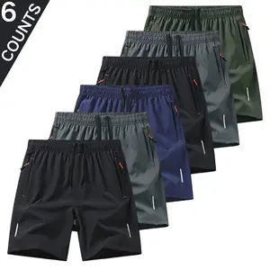 Men’s 6-piece summer short set — quick-drying, breathable, loose-fit casual athletic jogger shorts; TikTok Shop deals; 5-Sense Gifts for Him; plain beige menswear; tropical spring statements