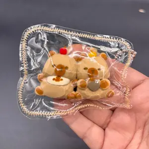 Capybara twins set mini taba squishy keychain