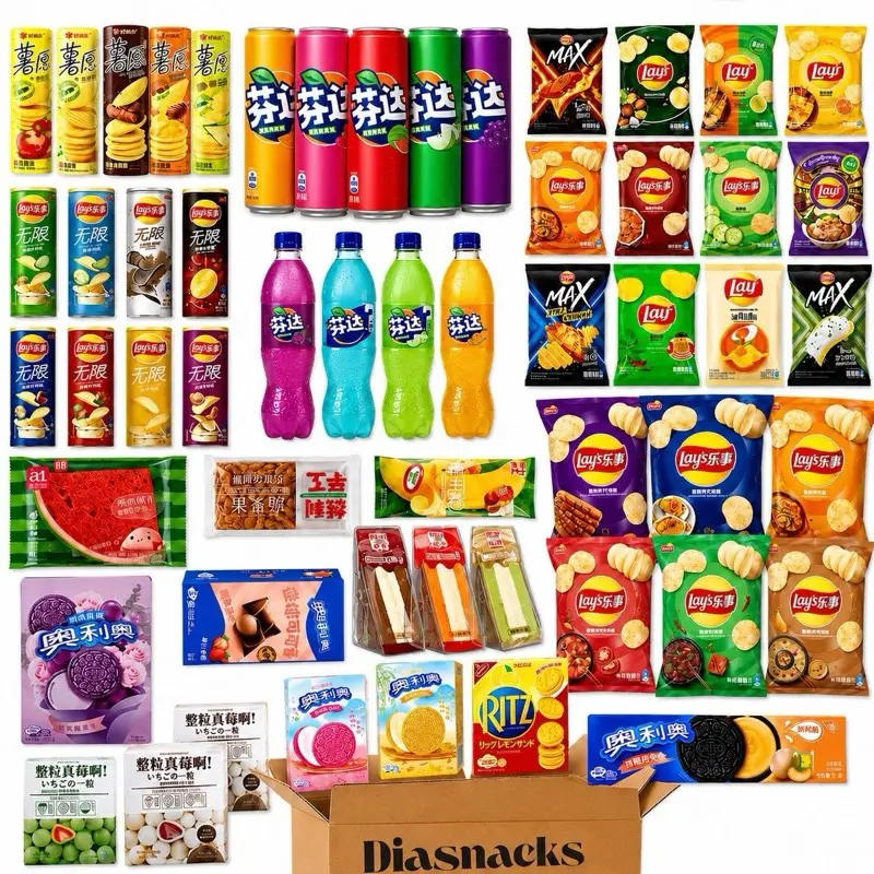 6LB Assorted Asian Snack Box Sweet & Savory Ramen Drinks Multipack Wide Selection Variety Delights Inclusive Snacks Random Surprise Set Noodle Dessert Candy Cookies