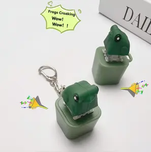 Funny Croaking Frog Keychain with Sound  Pressable Button Fidget Toy, Cute Animal Gift for Kids & Adults